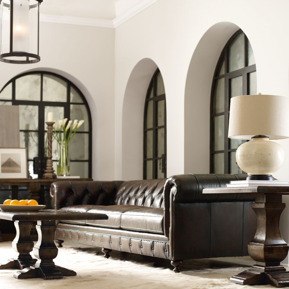 Lincoln Custom Leather Chesterfield Sofa Long Exquisite Living